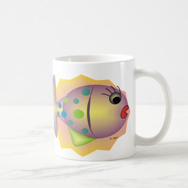 Whimsical Fish Art Gifts by gail gabel Coffee Mug (Right)