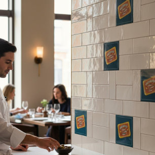 Whimsical Fish Can Anchovies Kitchen Decor  Tile