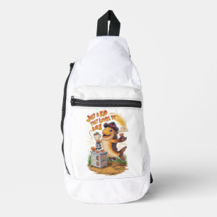 Whimsical Fish in Cowboy Hat Whirls a Blender Sling Bag