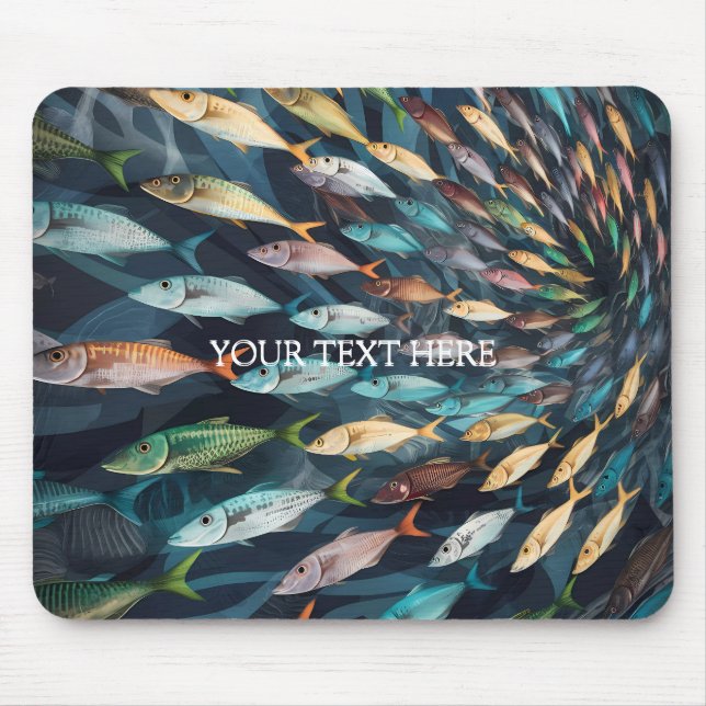 Whimsical Fish Pattern Mouse Mat (Front)