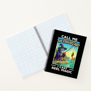 Whimsical Fishing Wizard Notebook
