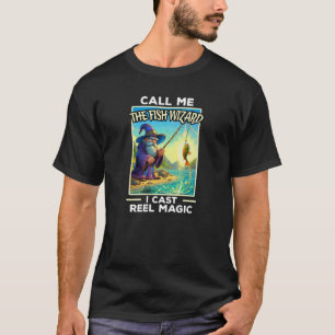 Whimsical Fishing Wizard T-Shirt
