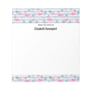 Whimsical Flamingo & Pineapple Pattern Notepad