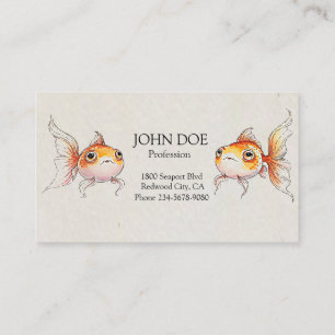 Whimsical Floating Goldfish Business Card