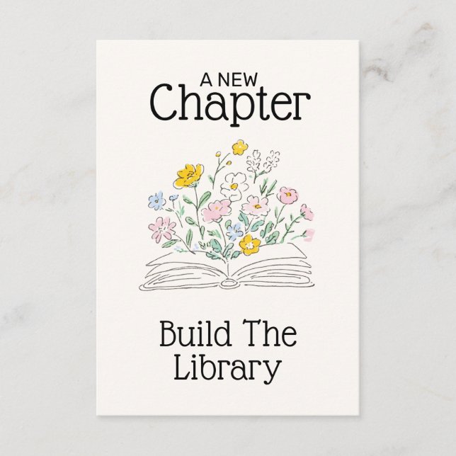 Whimsical Floral A New Chapter Bridal Shower  Enclosure Card (Front)