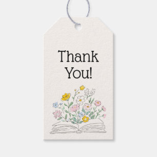 Whimsical Floral A New Chapter Bridal Shower Gift Tags