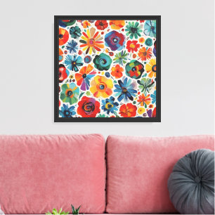 Whimsical Floral Abstract Art Canvas Print