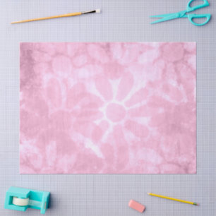 Whimsical Floral Abstract Pastel Pink Flower Tissue Paper