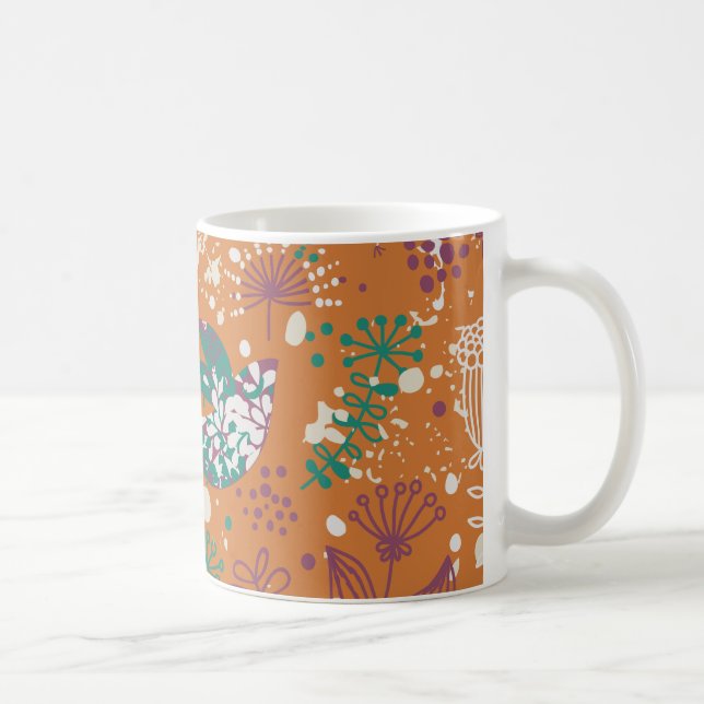 Whimsical Floral Birds Coffee Mug (Right)