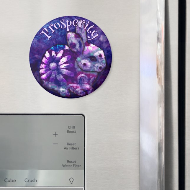 Whimsical Floral Bunny Rabbit Personalised Magnet (In Situ (Fridge))