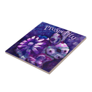 Whimsical Floral Bunny Rabbit Personalised Tile