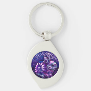 Whimsical Floral Bunny Rabbit Personalized Key Ring
