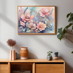 Whimsical Floral Butterfly Art Elegance Poster