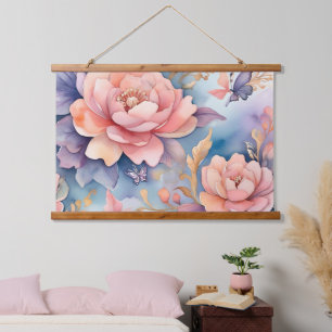 Whimsical Floral Butterfly Nature Lovers  Hanging Tapestry