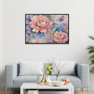 Whimsical Floral Butterfly Nature Lovers  Poster