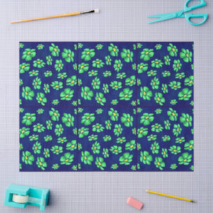 Whimsical Floral Daisies Blue Green Decoupage Tissue Paper