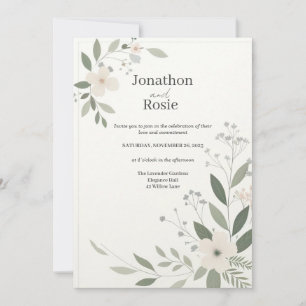 Whimsical Floral Elegance Wedding Invitation