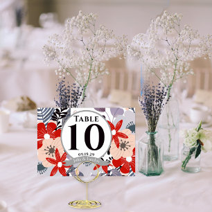 Whimsical Floral Fall Wedding Table Number Cards
