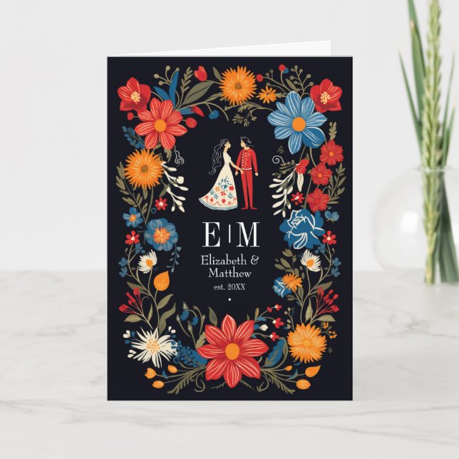 Whimsical Floral Fiesta Wedding Programme (Front)