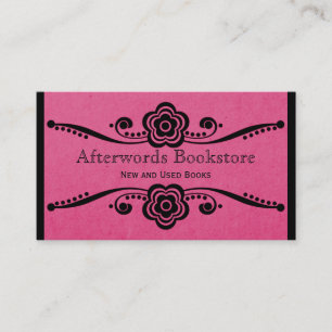 Whimsical Floral Flourish Business Card, Pink Card