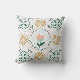 Whimsical Floral Hand-Drawn Pattern Cushion