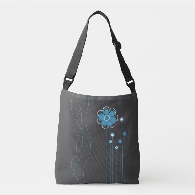 Whimsical Floral Modern Pattern Crossbody Bag (Front)
