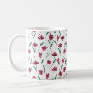 Whimsical Floral Mug - Colourful Scribbly Flowers