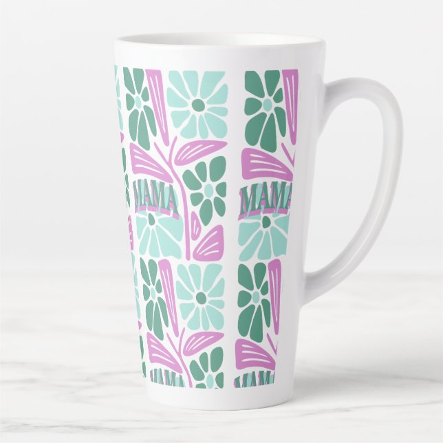 Whimsical Floral Mum  Latte Mug (Right)