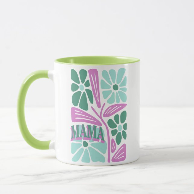 Whimsical Floral Mum  Mug (Left)