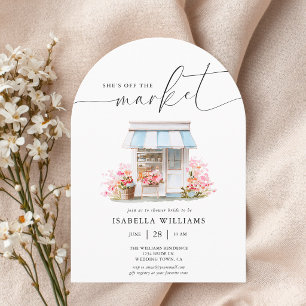 Whimsical Floral Off The Market Bridal Shower Invitation