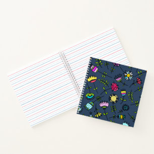 Whimsical Floral Pattern Art Design Notebook