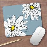 Whimsical Floral Pattern in yellow gray blue Mouse Mat<br><div class="desc">A fun design for women and teens.</div>