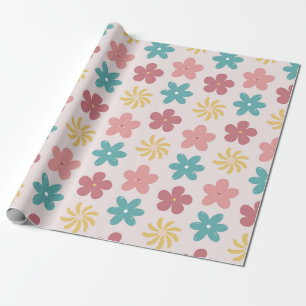 Whimsical Floral Pattern Wrapping Paper