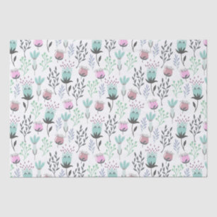 Whimsical floral pretty pastel colours tissue paper