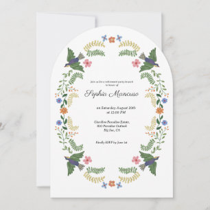 Whimsical floral Retirement Party Invitation