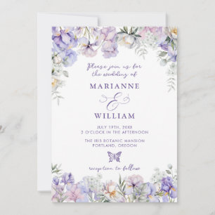 Whimsical Floral Romantic Garden Wedding Invitation