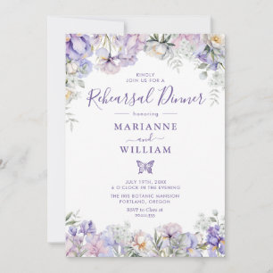 Whimsical Floral Romantic Rehearsal Dinner Invite
