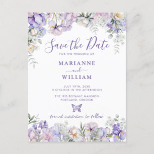 Whimsical Floral Romantic Wedding Save the Date Postcard