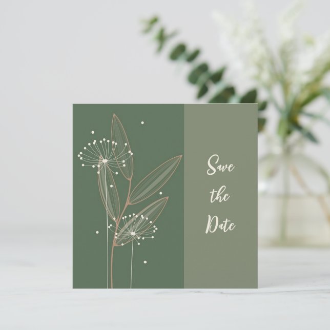 Whimsical Floral Save The Date (Standing Front)