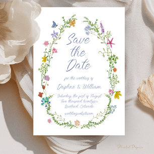 Whimsical Floral Save the Date Card