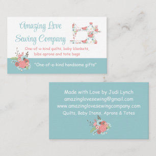 Whimsical Floral Sewing Machine1 Business Card