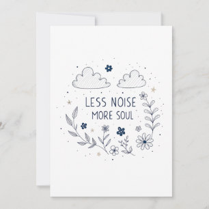 Whimsical Floral Soul Quote Line Art Holiday Card