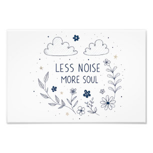 Whimsical Floral Soul Quote Line Art Photo Print