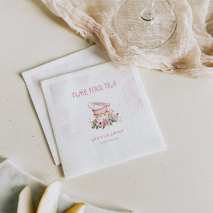 Whimsical Floral Tea Party Teacups Napkin