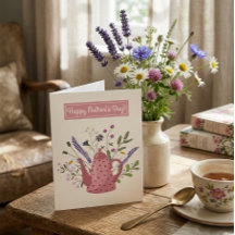 Whimsical Floral Teapot Happy Mother's Day Greetin