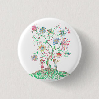 Whimsical Floral Tree 3 Cm Round Badge