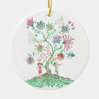 Whimsical Floral Tree Ceramic Tree Decoration