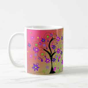 Whimsical Floral Tree Coffee Mug