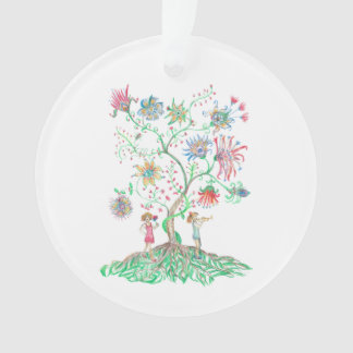Whimsical Floral Tree Ornament