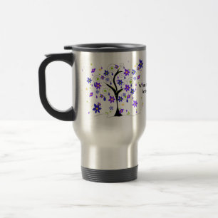 Whimsical Floral Tree with Saying Travel Mug